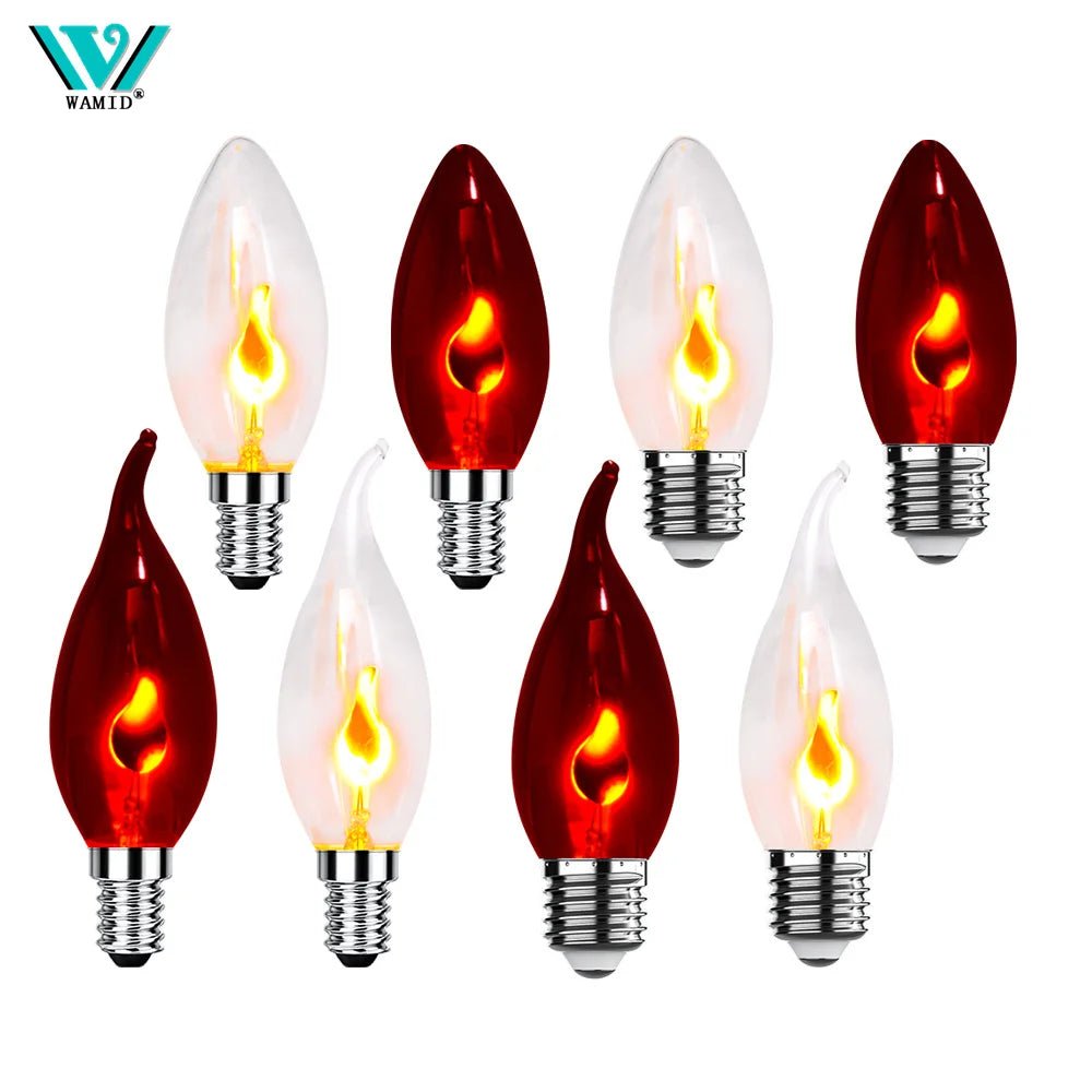 C35 & C35L Edison LED Candle Bulbs E14 E27 3W Flame Tip Filament, 1-24 Pack - Hans Lumiere