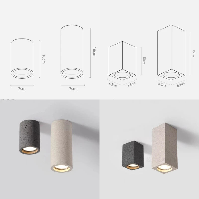 Cement GU10 Downlight – Surface-Mount LED Spotlight - Hans Lumiere