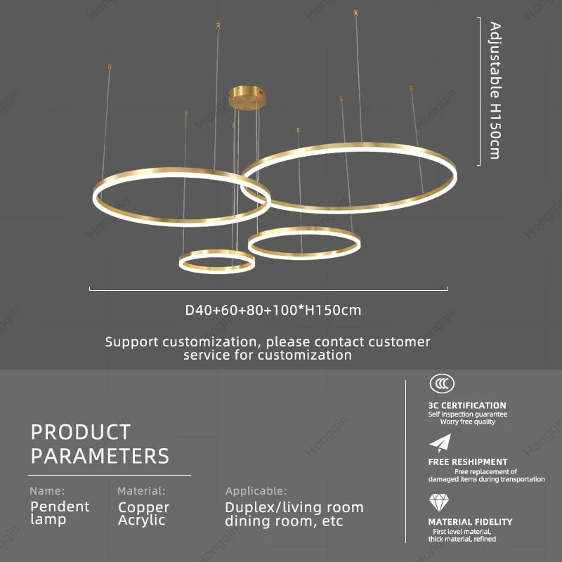 Copper Pendant Light for Kitchen Island and Living Room - Hans Lumiere