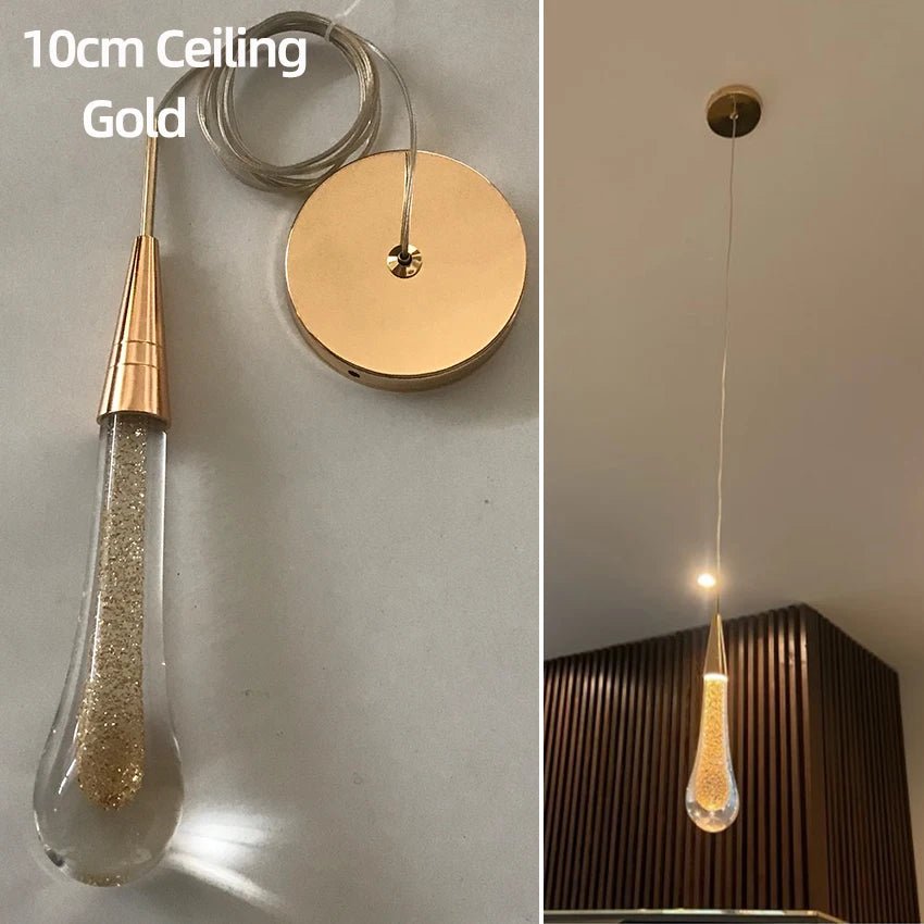 Customizable Post - Modern Crystal Glass LED Pendant Light - Hans Lumiere