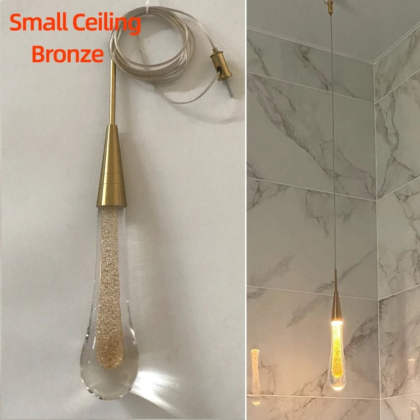 Customizable Post - Modern Crystal Glass LED Pendant Light - Hans Lumiere