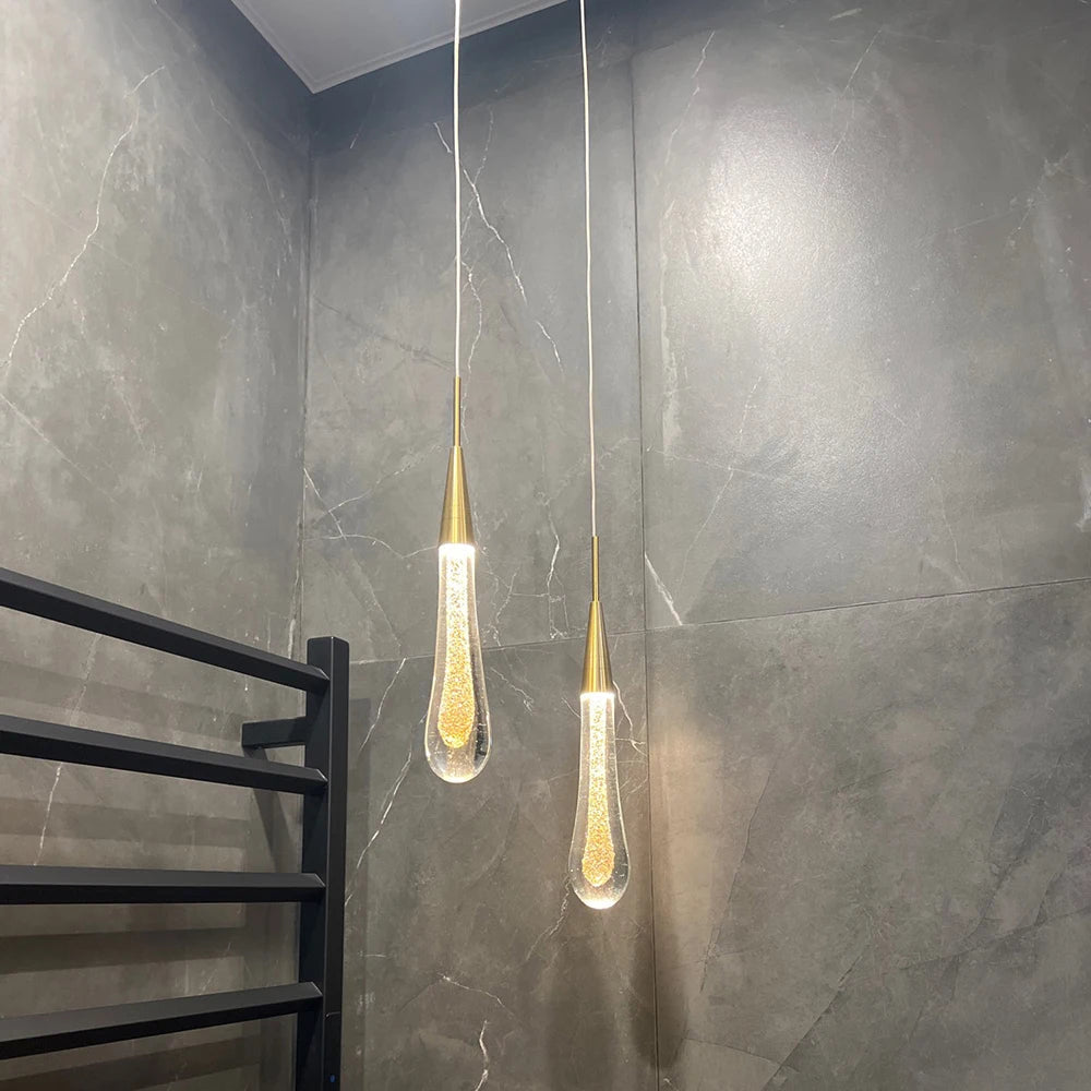 Customizable Post - Modern Crystal Glass LED Pendant Light - Hans Lumiere