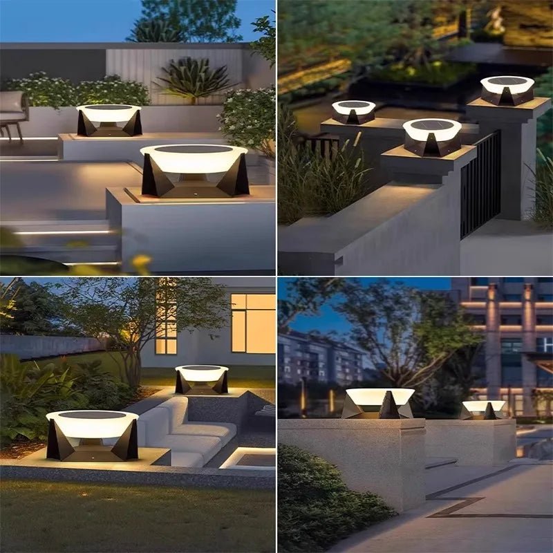 Cylindrical Waterproof Solar Column LED Lamp With Remote Control - Hans Lumiere