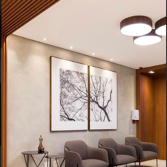 Cylindrical Wooden Ceiling Light - Hans Lumiere