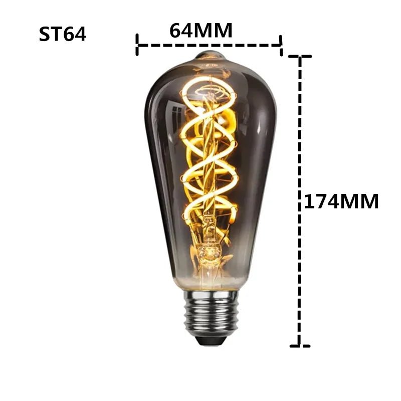Dimmable Smoky Gray GSpiral Filament LED Edison Bulbs - Hans Lumiere