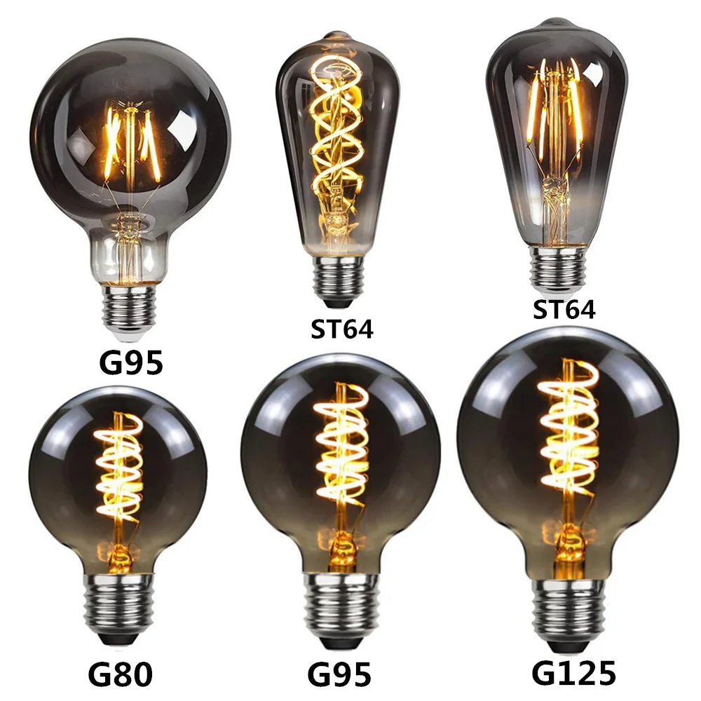 Dimmable Smoky Gray GSpiral Filament LED Edison Bulbs - Hans Lumiere
