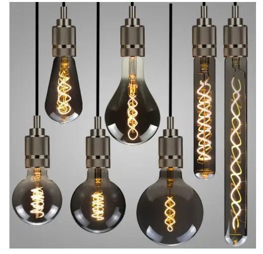Dimmable Smoky Gray GSpiral Filament LED Edison Bulbs - Hans Lumiere