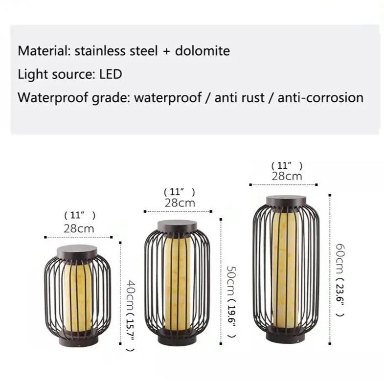 Dolomite LED Vintage Solar Lawn Lamp - Hans Lumiere