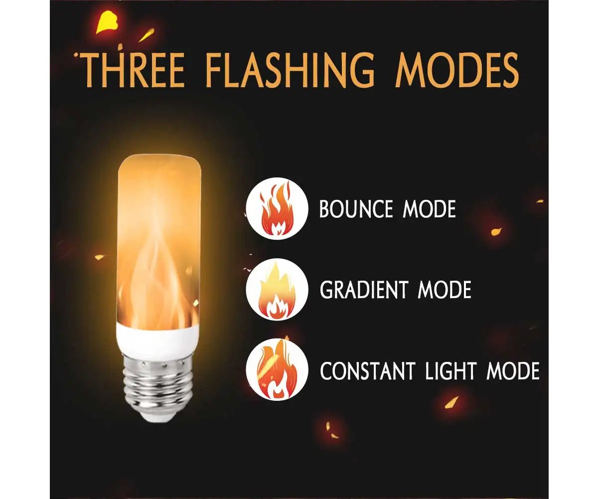 E27 LED Flickering Flame Effect Bulbs 5W, 3 Modes, 10 Pack - Hans Lumiere