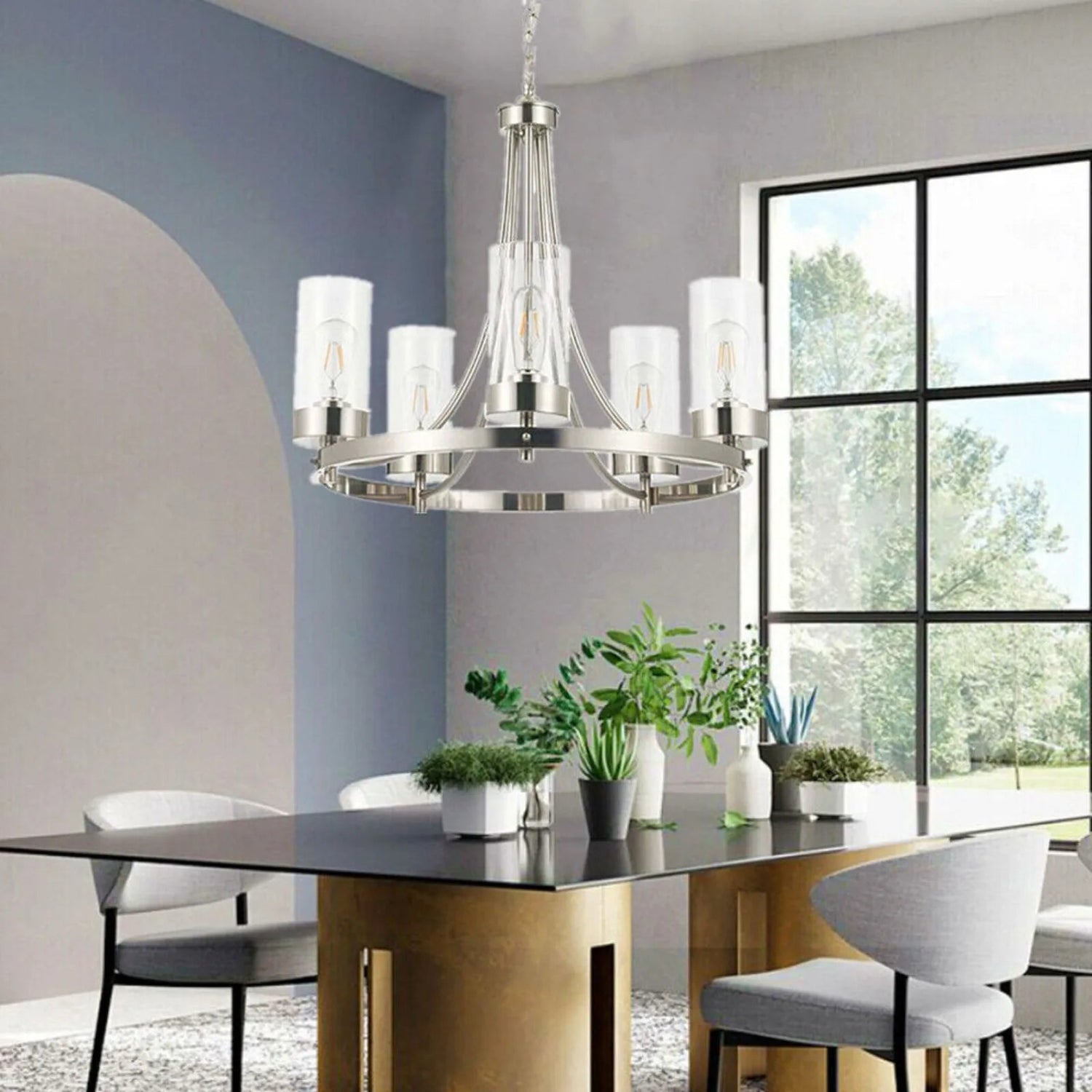 Elegant Glass Ceiling Pendant Lighting Fixture - Hans Lumiere