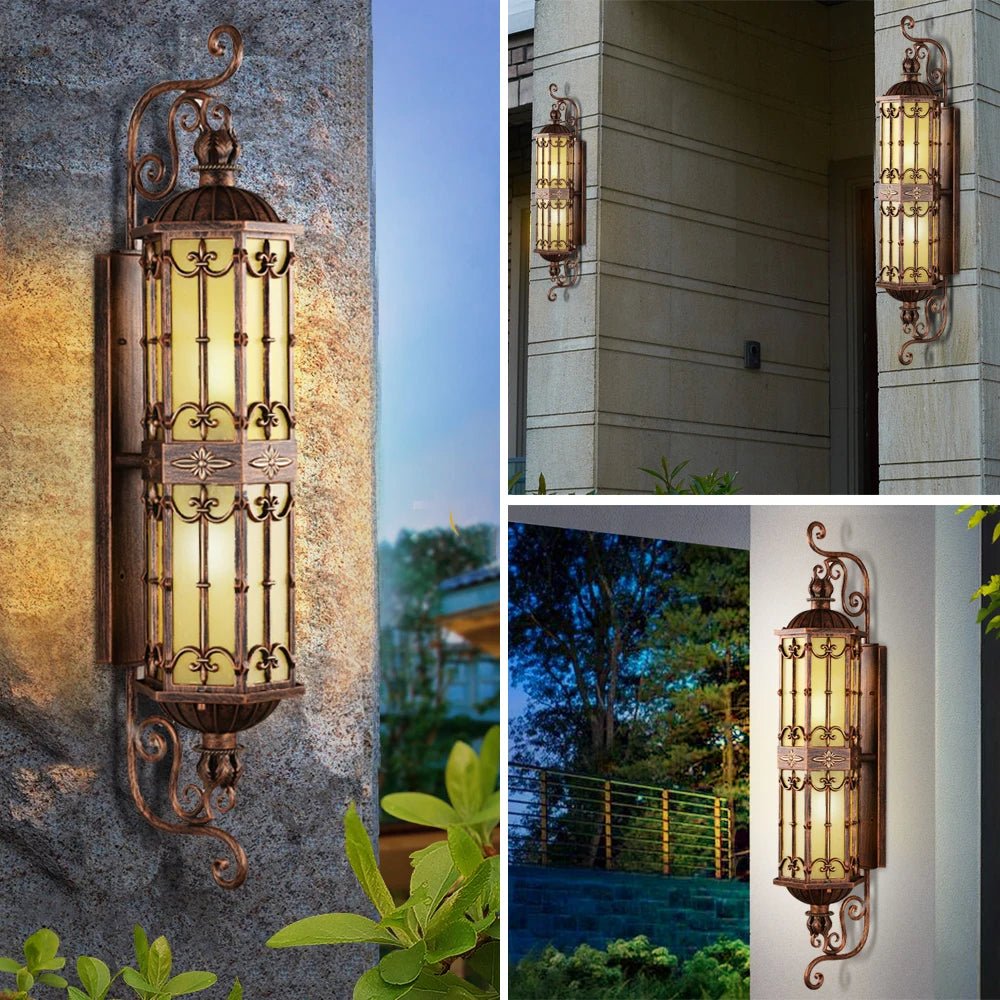 European Retro Outdoor Gold LED Wall Lamp - Hans Lumiere