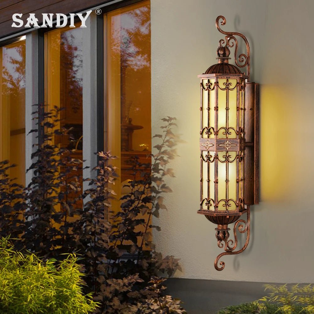 European Retro Outdoor Gold LED Wall Lamp - Hans Lumiere