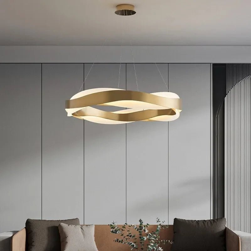 Fashionable LED Chandelier With Brushed Rings - Hans Lumiere