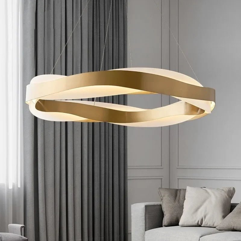 Fashionable LED Chandelier With Brushed Rings - Hans Lumiere