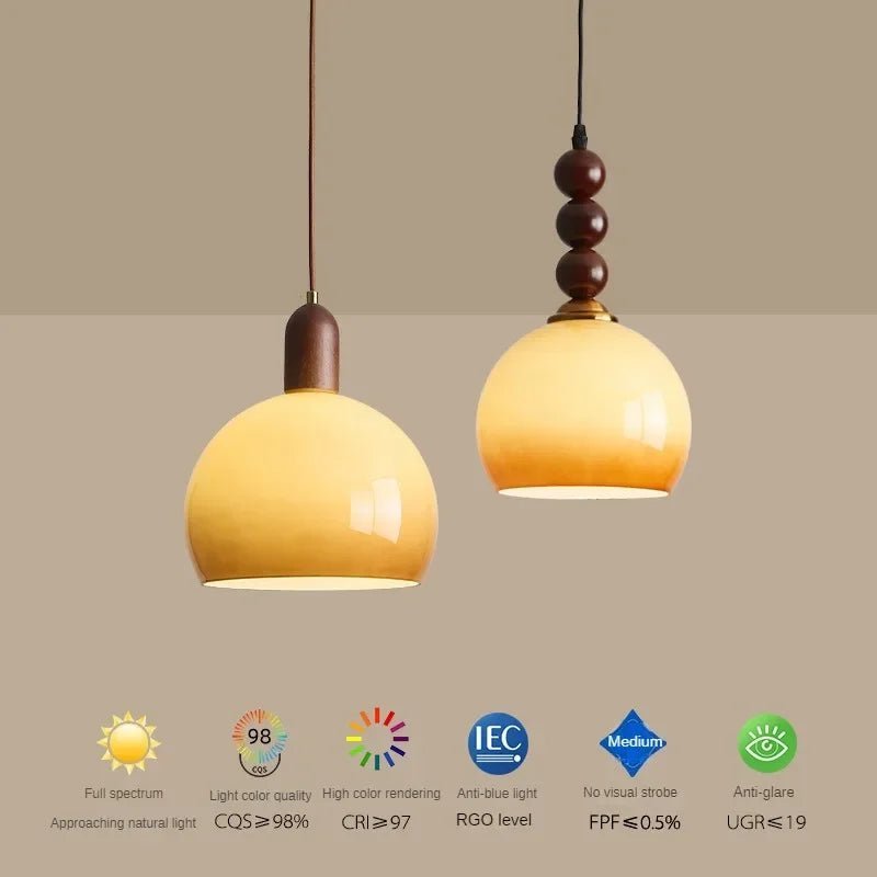 French Medieval Style Solid Wood Glass Chandelier - Hans Lumiere