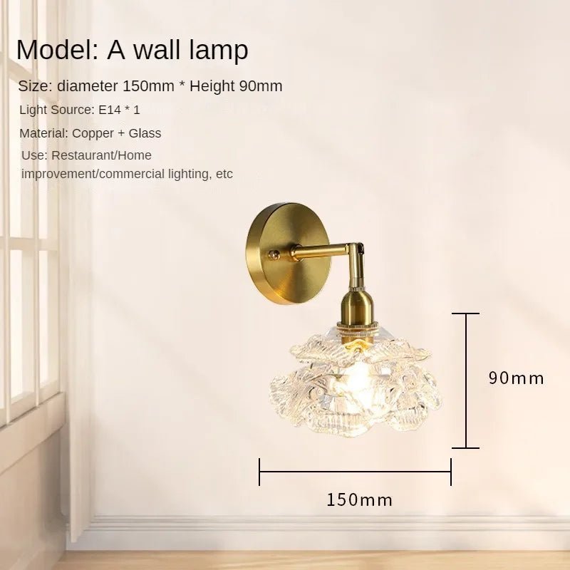 French Rose Petal All Copper Glass Lights - Hans Lumiere