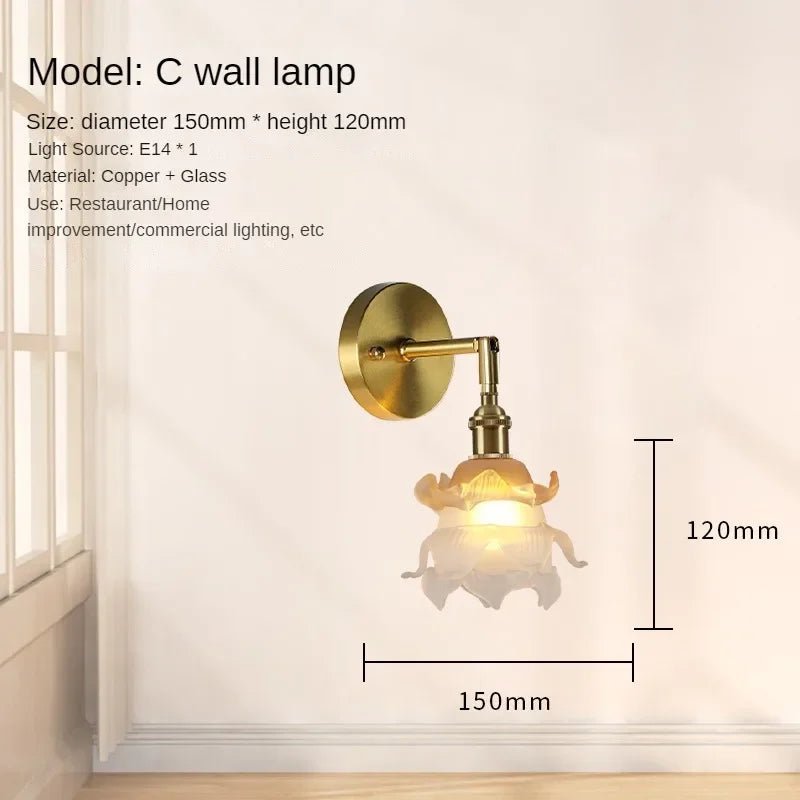 French Rose Petal All Copper Glass Lights - Hans Lumiere