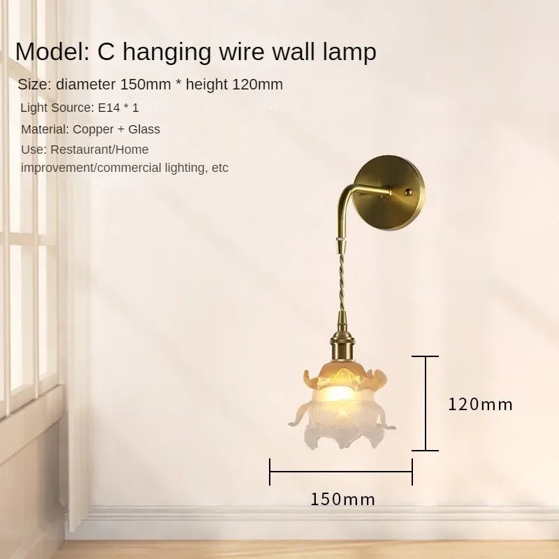 French Rose Petal All Copper Glass Lights - Hans Lumiere