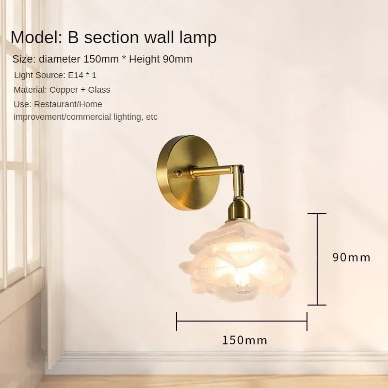 French Rose Petal All Copper Glass Lights - Hans Lumiere