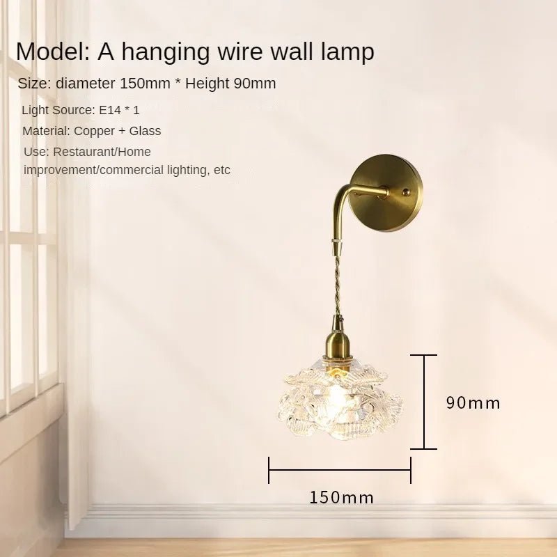 French Rose Petal All Copper Glass Lights - Hans Lumiere