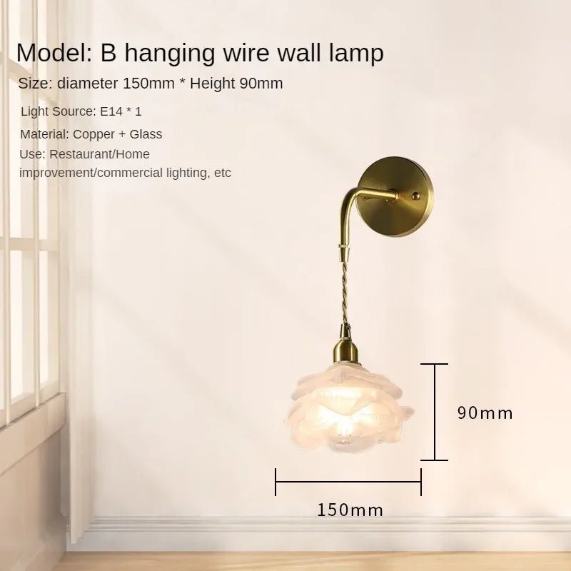 French Rose Petal All Copper Glass Lights - Hans Lumiere