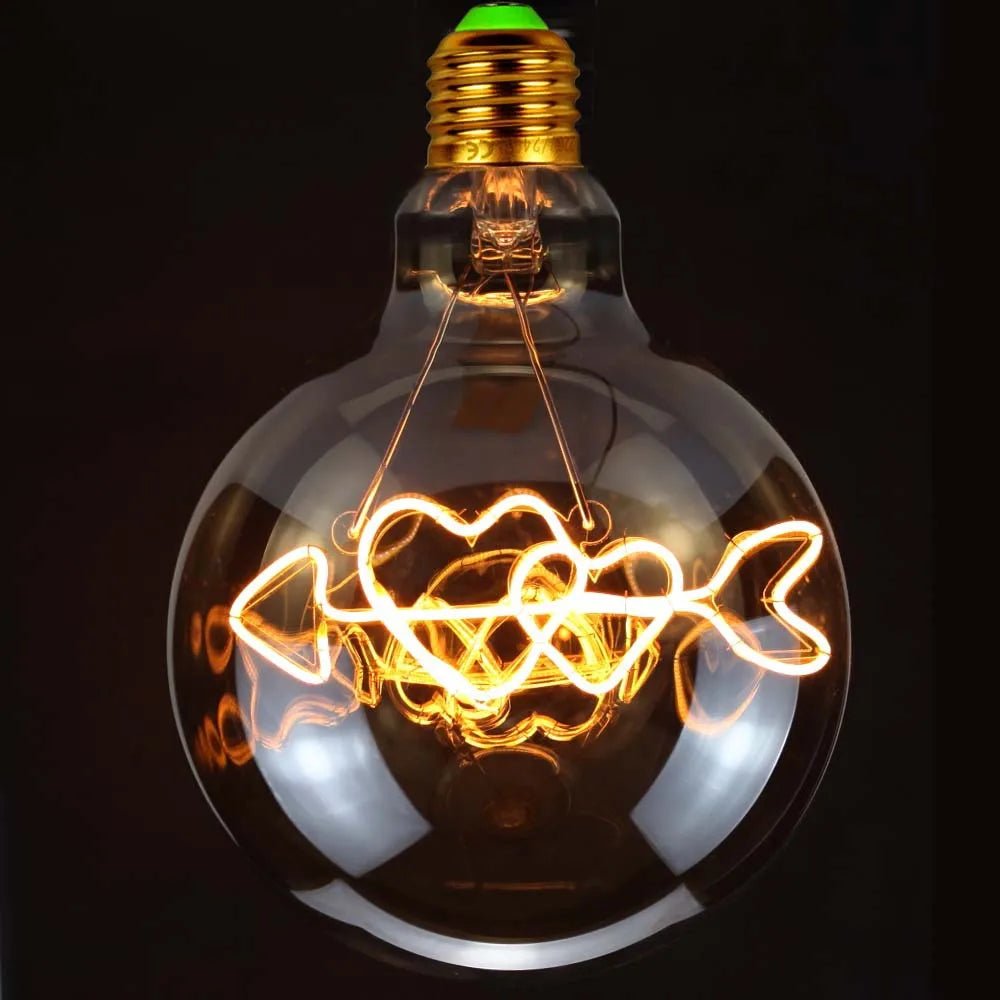 G125 Word Filament Edison LED Bulb 4W Dimmable, Love Home Hello Heart & Music Designs - Hans Lumiere