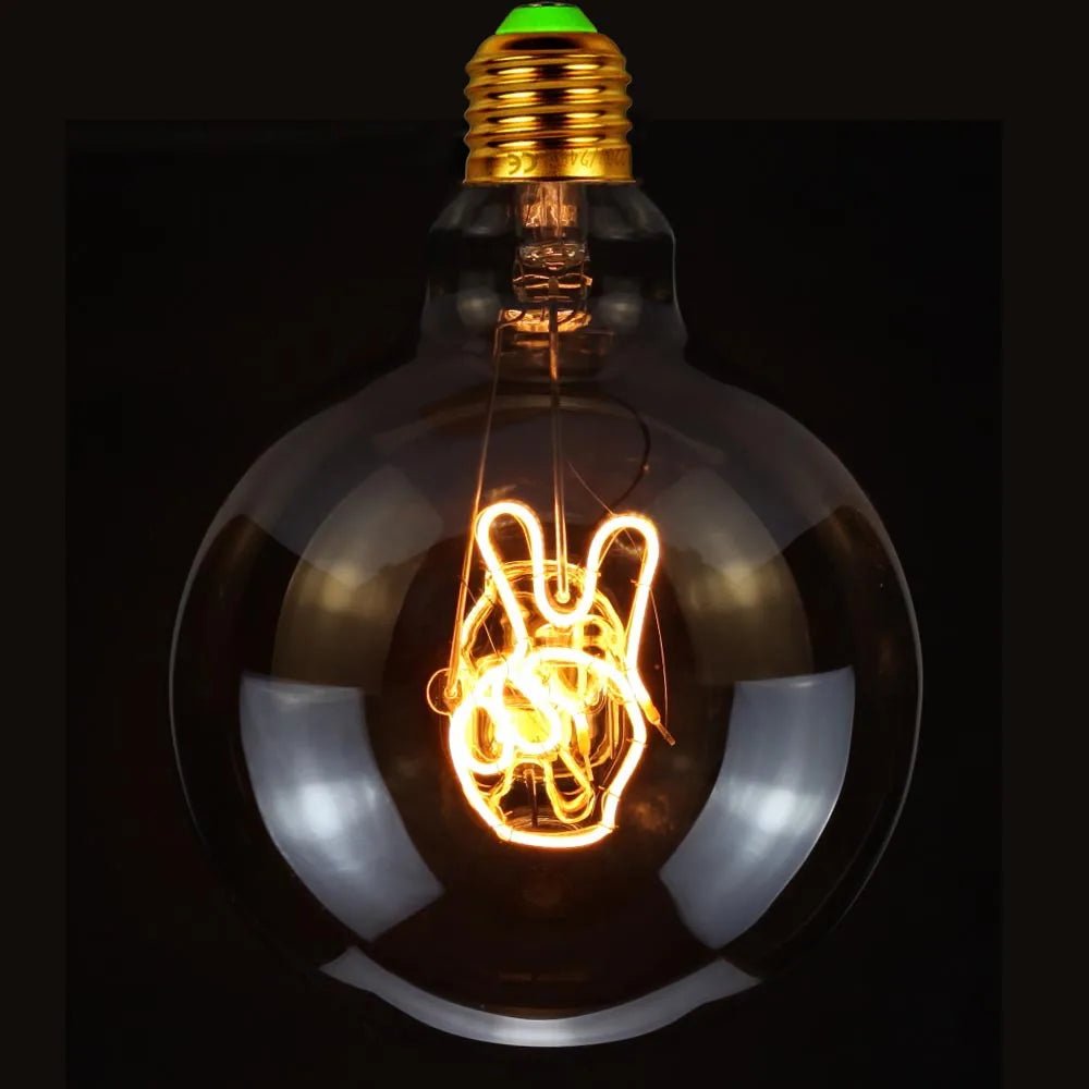 G125 Word Filament Edison LED Bulb 4W Dimmable, Love Home Hello Heart & Music Designs - Hans Lumiere