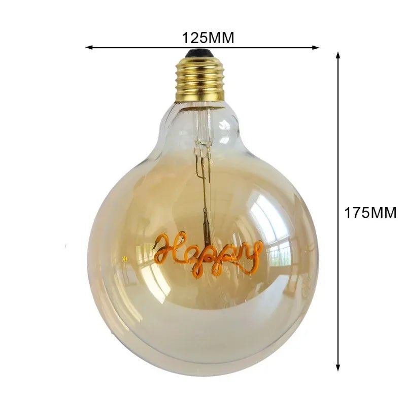 G125 Word Filament Edison LED Bulb 4W Dimmable, Love Home Hello Heart & Music Designs - Hans Lumiere