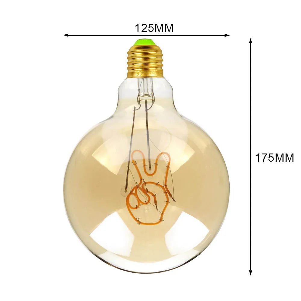 G125 Word Filament Edison LED Bulb 4W Dimmable, Love Home Hello Heart & Music Designs - Hans Lumiere