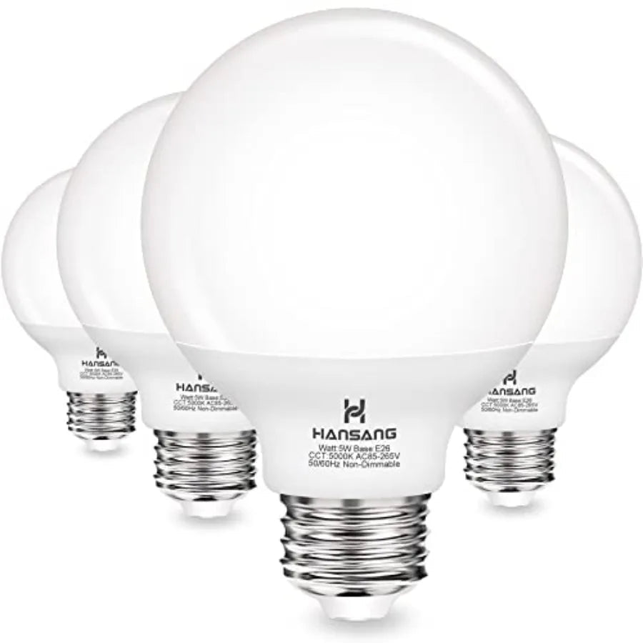 G25 LED Vanity Globe Bulbs, 60W Equivalent, 5000K Daylight, E26 - Hans Lumiere