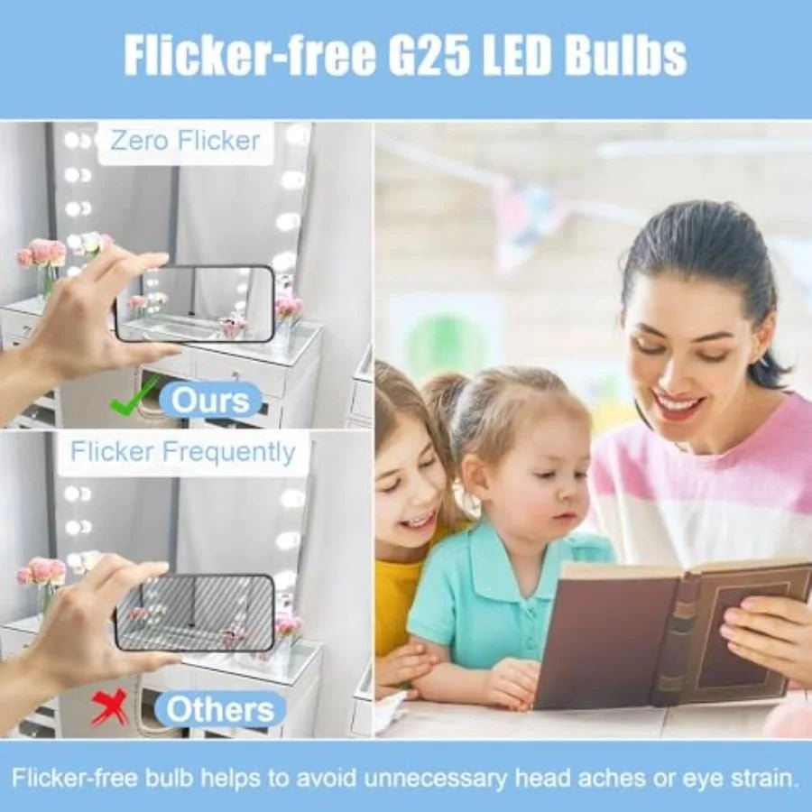 G25 LED Vanity Globe Bulbs, 60W Equivalent, 5000K Daylight, E26 - Hans Lumiere