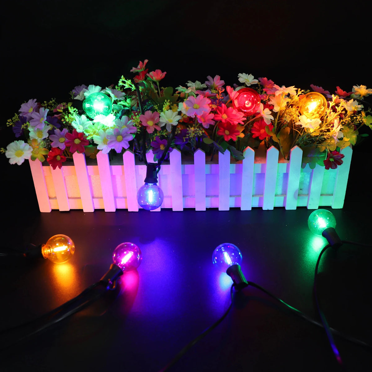 G40 Colored LED Globe Bulbs E12 1W Shatterproof, Red Blue Green Yellow Purple RGB, 25 or 50 Pack - Hans Lumiere
