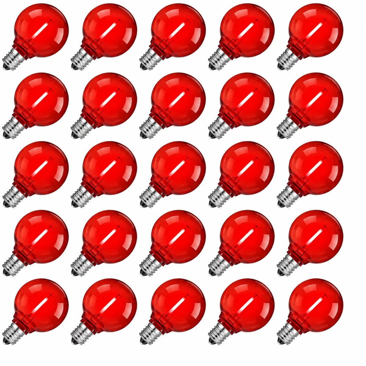 G40 Colored LED Globe Bulbs E12 1W Shatterproof, Red Blue Green Yellow Purple RGB, 25 or 50 Pack - Hans Lumiere