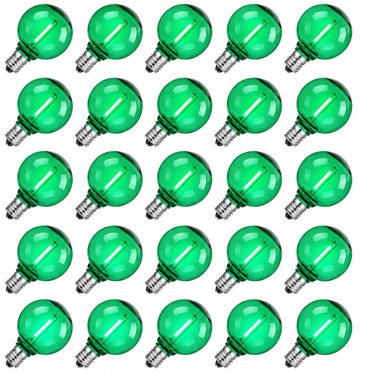 G40 Colored LED Globe Bulbs E12 1W Shatterproof, Red Blue Green Yellow Purple RGB, 25 or 50 Pack - Hans Lumiere