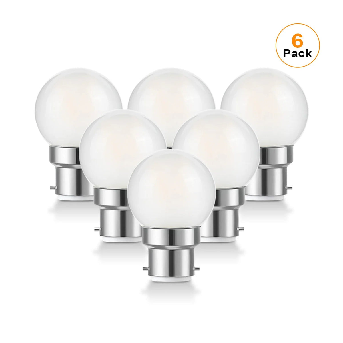 G40 Frosted Globe Edison LED Filament Bulbs B22 Bayonet 1.5W 2700K Dimmable, 2-15 Pack - Hans Lumiere