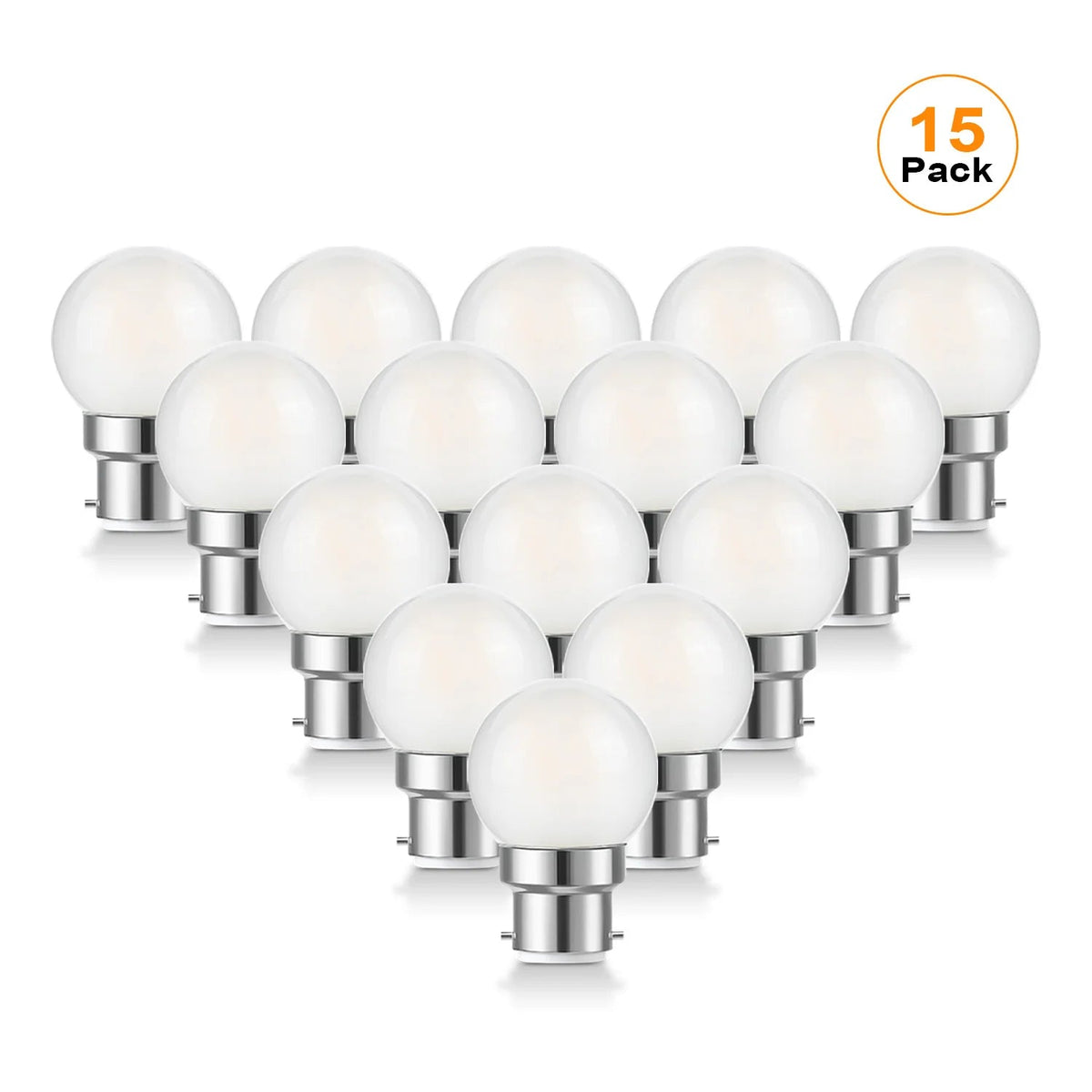 G40 Frosted Globe Edison LED Filament Bulbs B22 Bayonet 1.5W 2700K Dimmable, 2-15 Pack - Hans Lumiere