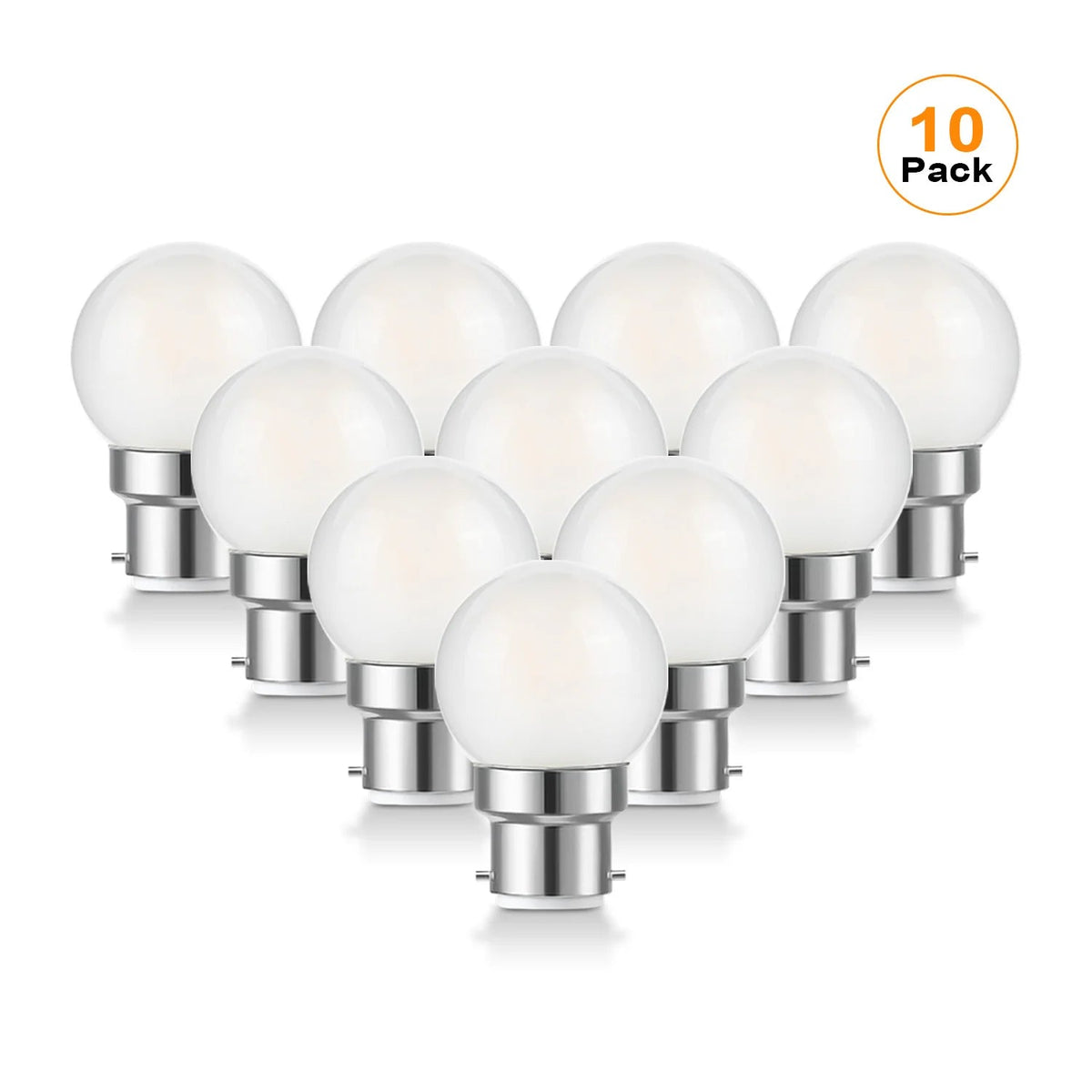 G40 Frosted Globe Edison LED Filament Bulbs B22 Bayonet 1.5W 2700K Dimmable, 2-15 Pack - Hans Lumiere