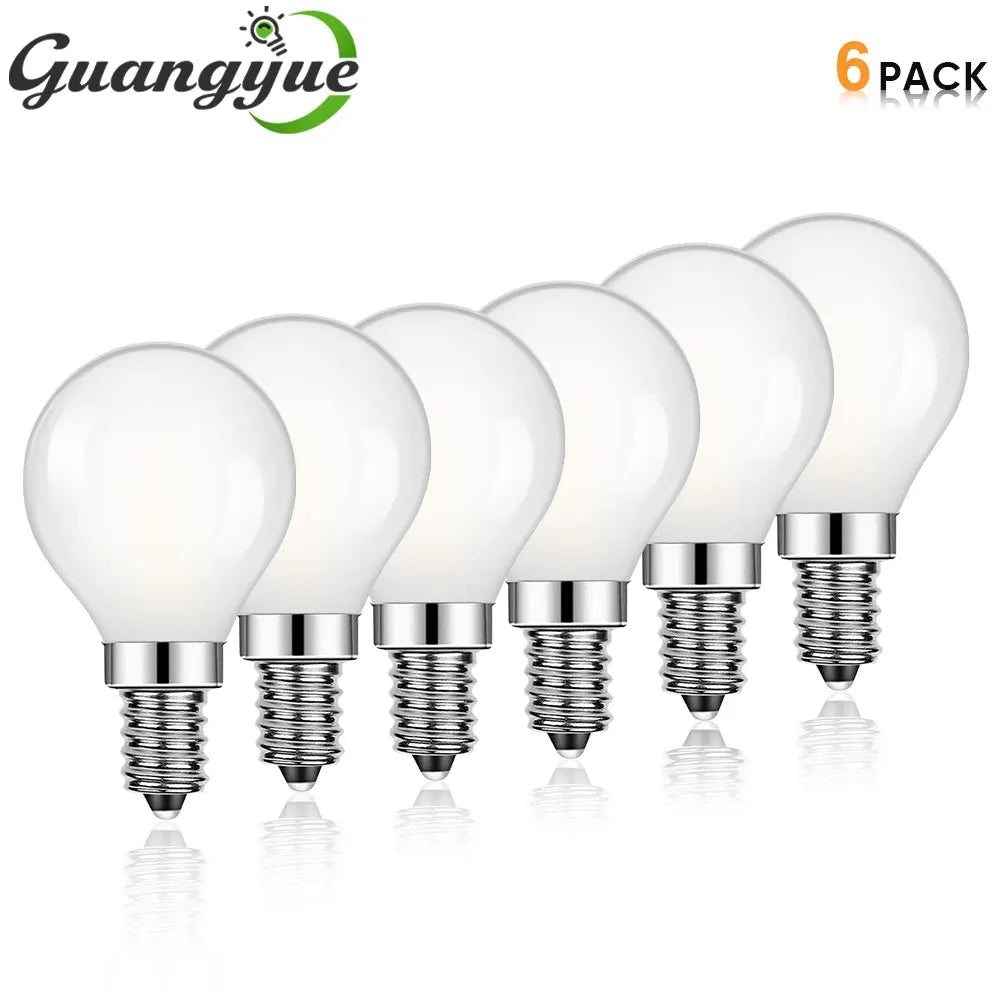 G45 Frosted Globe Edison LED Filament Bulbs E14 5W, Warm 3000K or Cool 6000K, 6 Pack - Hans Lumiere