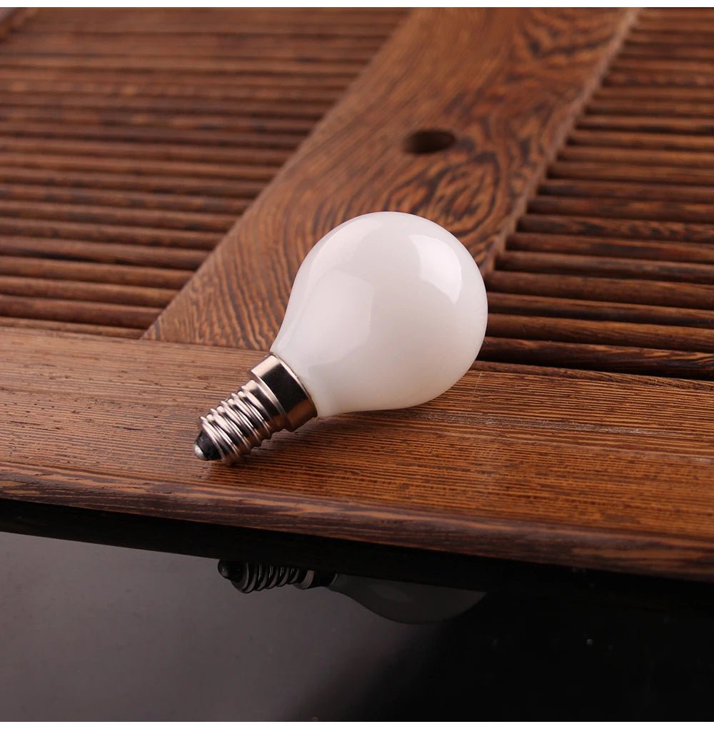 G45 Frosted Globe Edison LED Filament Bulbs E14 5W, Warm 3000K or Cool 6000K, 6 Pack - Hans Lumiere