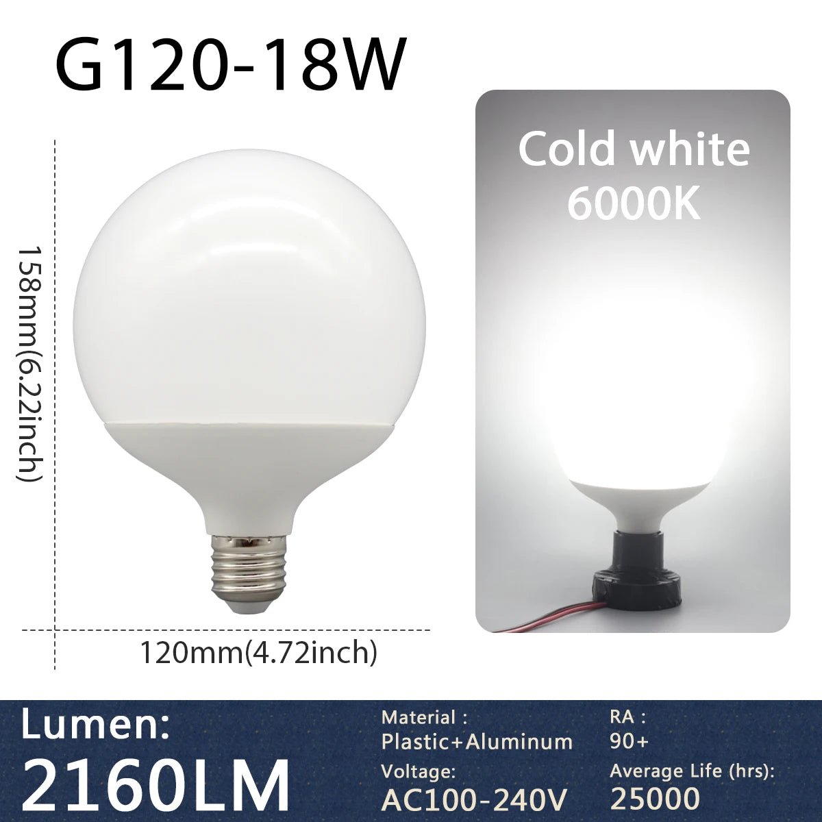 G80 G95 G125 Milky Globe LED Bulbs E27 10W 15W 18W, Warm Neutral or Cool White, 1-5 Pack - Hans Lumiere