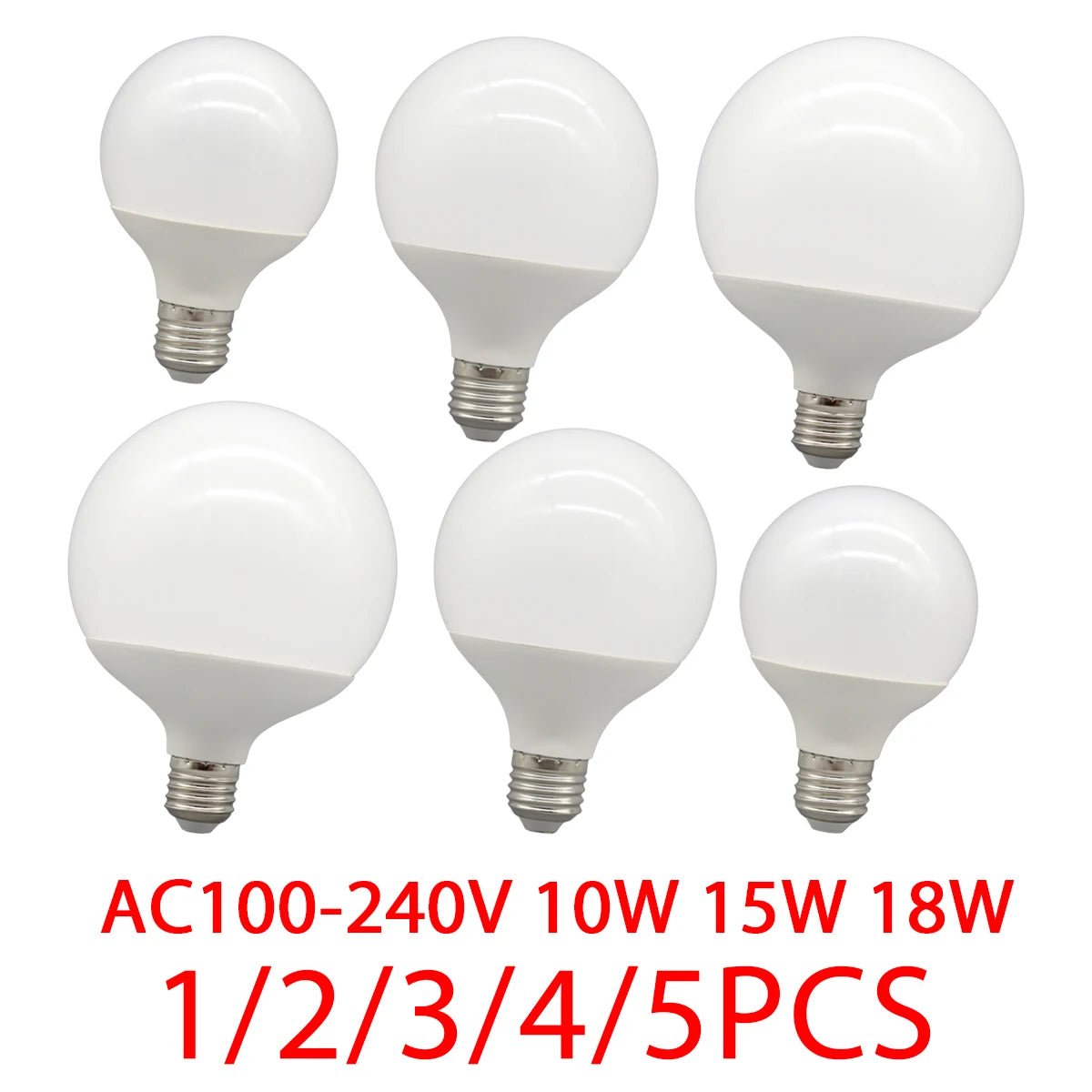 G80 G95 G125 Milky Globe LED Bulbs E27 10W 15W 18W, Warm Neutral or Cool White, 1-5 Pack - Hans Lumiere