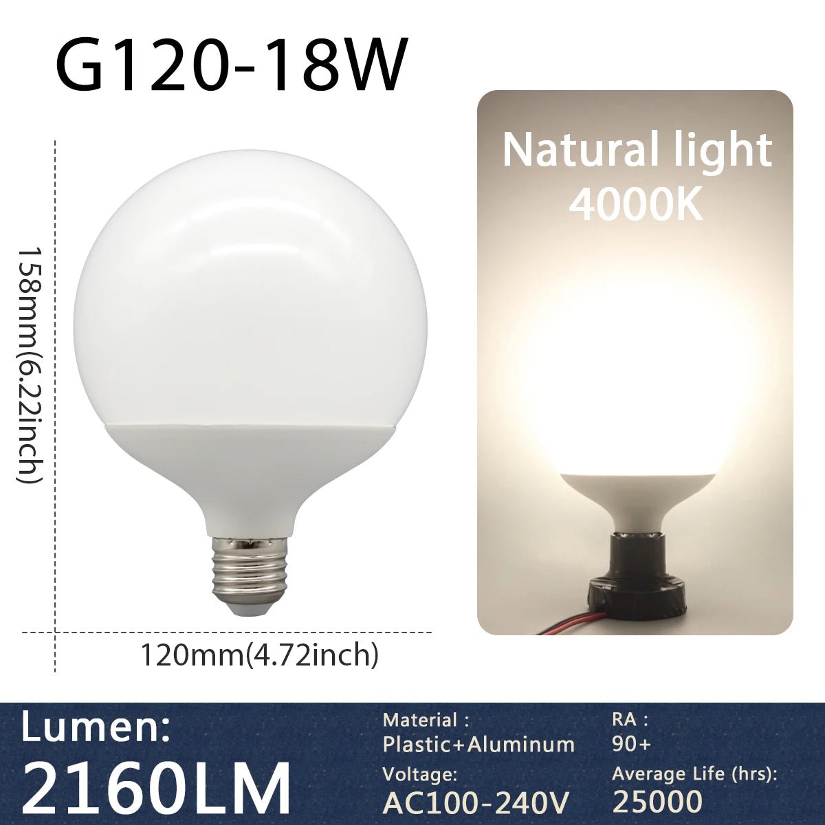 G80 G95 G125 Milky Globe LED Bulbs E27 10W 15W 18W, Warm Neutral or Cool White, 1-5 Pack - Hans Lumiere