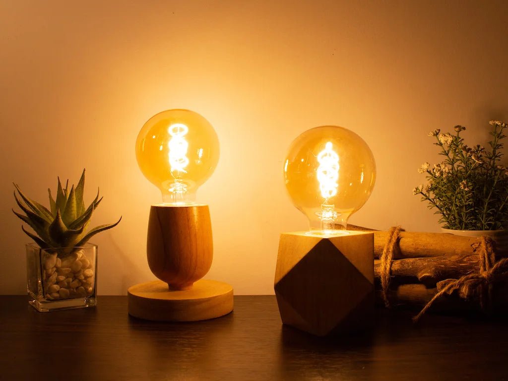 G80 Spiral Filament Edison LED Globe Bulb E27 4W 2700K, Amber or Clear Glass, 2 or 6 Pack - Hans Lumiere