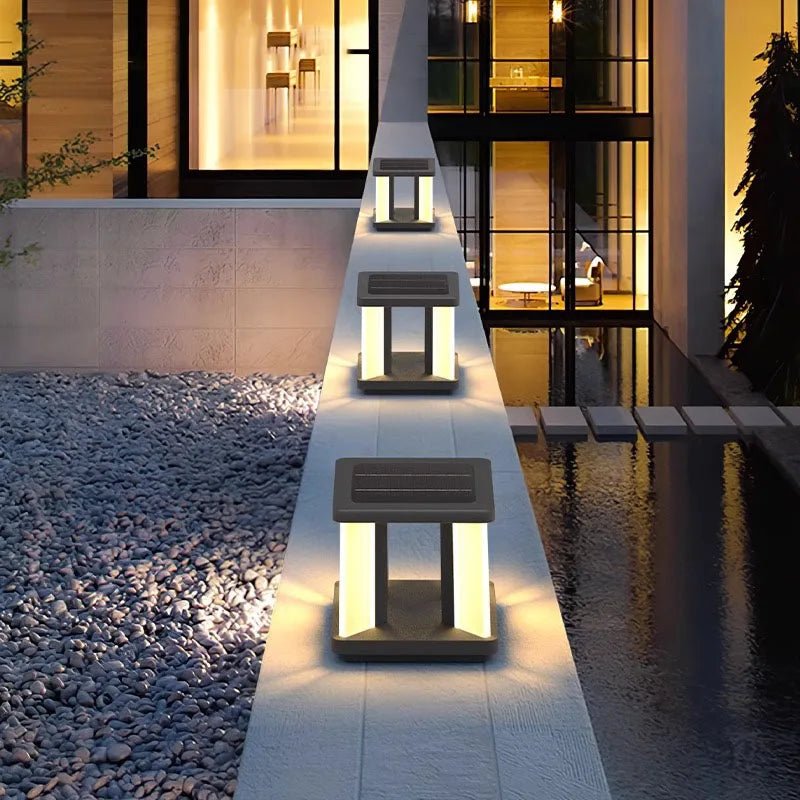 Garden Square Courtyard Solar LED Lawn Lamp - Hans Lumiere
