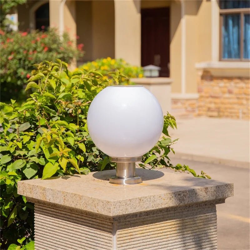 Globe Shade Waterproof Pillar Post LED Lamp - Hans Lumiere