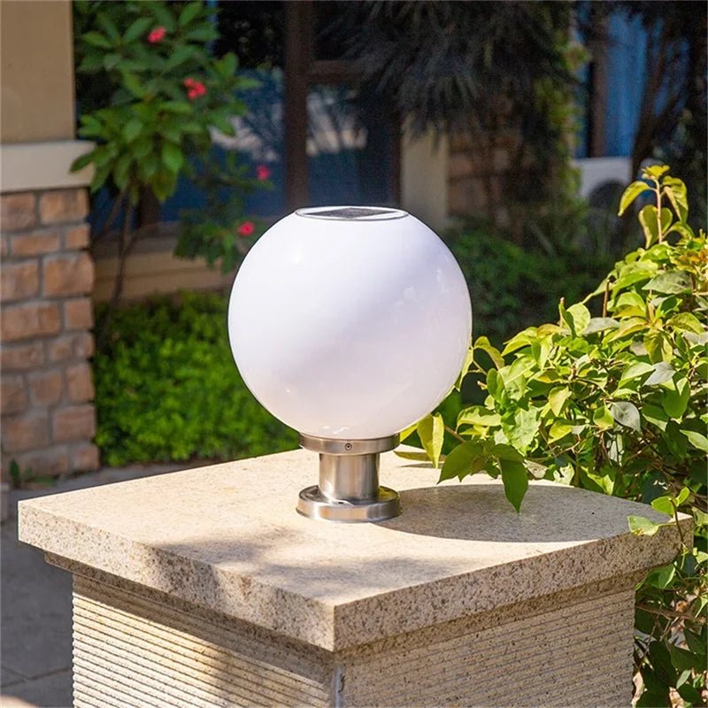 Globe Shade Waterproof Pillar Post LED Lamp - Hans Lumiere