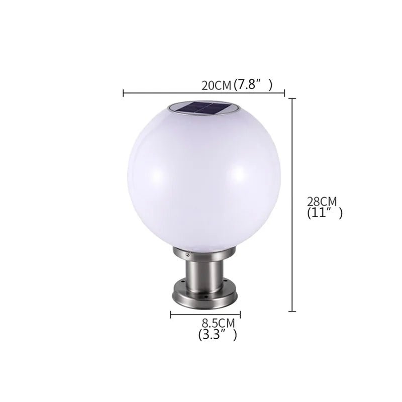 Globe Shade Waterproof Pillar Post LED Lamp - Hans Lumiere