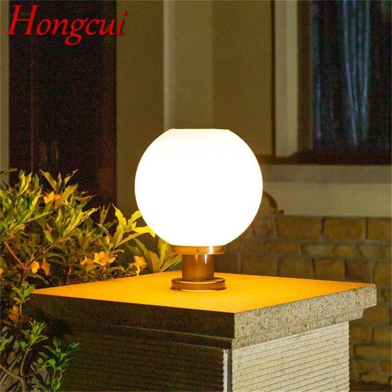 Globe Shade Waterproof Pillar Post LED Lamp - Hans Lumiere