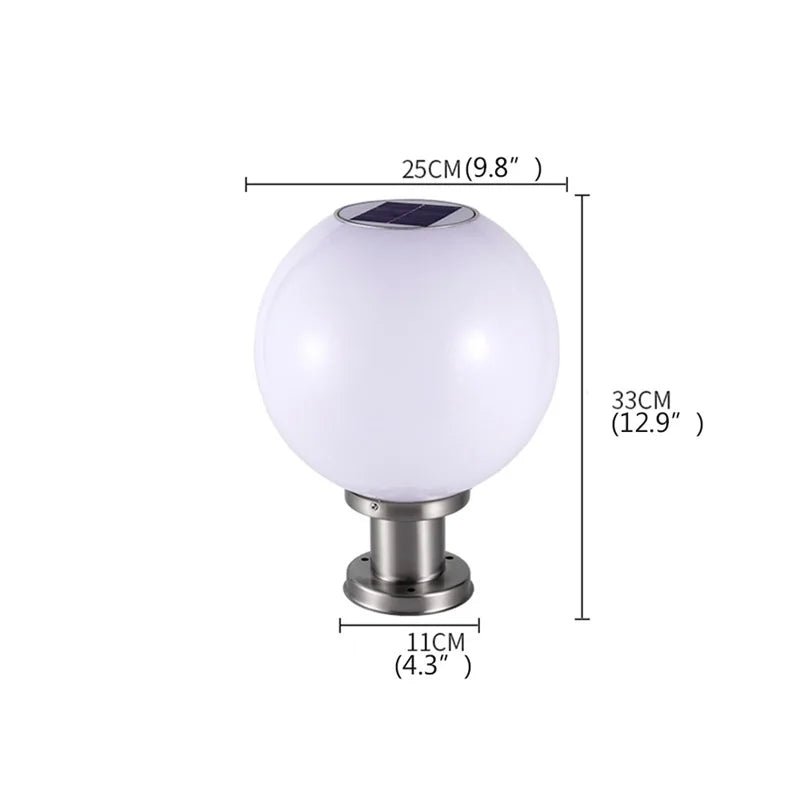 Globe Shade Waterproof Pillar Post LED Lamp - Hans Lumiere