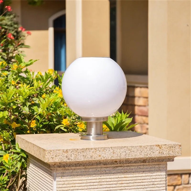 Globe Shade Waterproof Pillar Post LED Lamp - Hans Lumiere